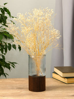 Ваза Лесли, линии, 20?10 см, стекло, прозрачная