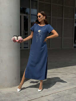 Платье DilanaVIP 2100 синий - Dilana vip фото 3