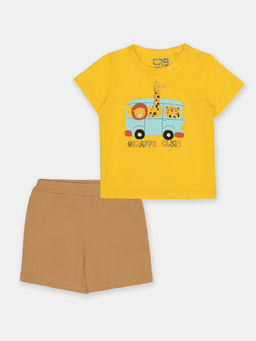 CRB wear/CSBB 90234-30-392 Комплект для мальчика (футболка, шорты),желтый/Ex.Cherubino