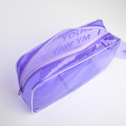 Косметичка на молнии для бассейна, с ручкой, с принтом My way, прозрачная/фиолетовая - Simaland фото 4