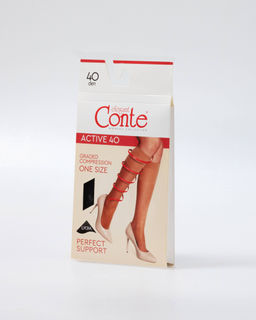 Цена за 2 пары. Носки Удлиненные CONTE ACTIVE 40 (1 пара) Гольфы женские nero - Conte elegant фото 2