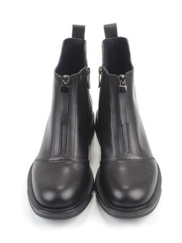 01-M43-10 BLACK Ботинки демисезонные женские (натуральная кожа)