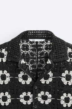 GEOMETRIC CROCHET SHIRT - Zara фото 8