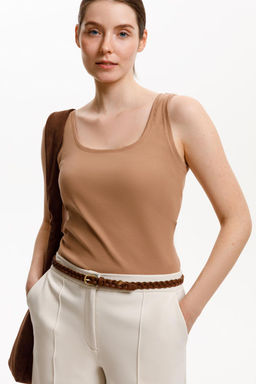 ЕВТ 3224/25/охра коричневая майка жен - Very neat фото 3