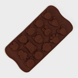 Форма для конфет и шоколада Доляна Мордашки, силикон, 21?10.5 см, 15 ячеек (2.5?2.3 см), коричневая  фото 2