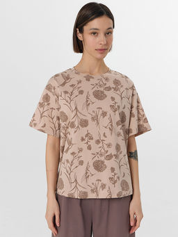 Комплект домашний женский коричневый с цветочным принтом - Mark formelle фото 3