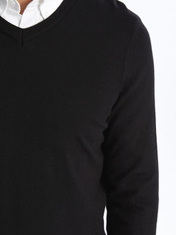 V Yaka Uzun Kollu Erkek Triko Kazak