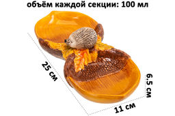 Блюдо сервировочное 200 мл 25*11*6.5 см Ёжики, 2 секции, керамика - Elan gallery фото 2