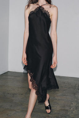 ZW COLLECTION SATIN LACE DRESS - Zara фото 4