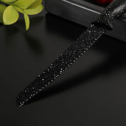 Нож с антиналипающим покрытием Доляна Зефир, хлебный, лезвие 20 см, цвет чёрный  фото 2