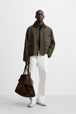 TEXTURED REGULAR FIT TROUSERS