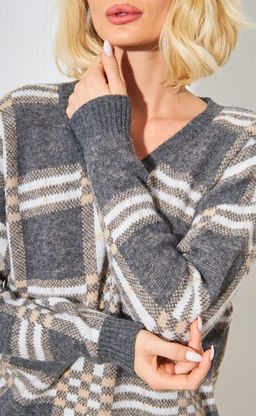 Пуловер P322-15804 grey - Fine joyce фото 3