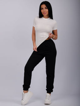 Джоггеры "Селена 2" чёрные, футер 2-х нитка начес