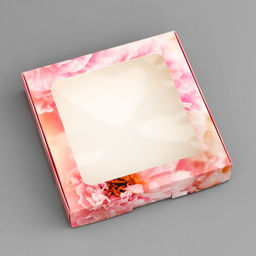 Цена за 5 шт. Коробка подарочная сборная с окном, упаковка, «Цветочки», 16×16×3 см