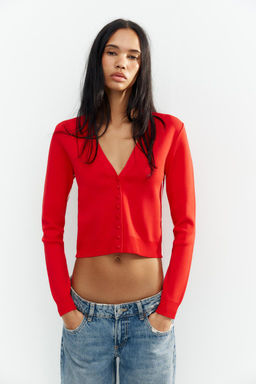 KNIT CARDIGAN WITH SIDE TRIMS - Zara фото 2