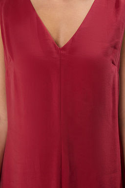 TRENDYOLMILLA Bordo Duz Kesim Midi Dokuma Elbise TWOSS25EL00288  фото 3