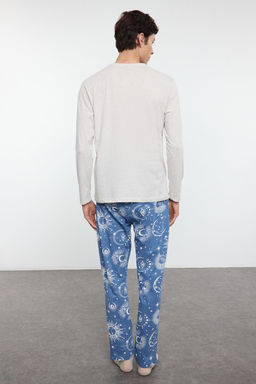 TRENDYOL MAN Gri - Mavi Regular Fit Couple/Cift Orme Pijama Tak?m? TMNAW25PT00050 - Trendyolmilla фото 6