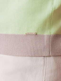 Джемпер с коротким рукавом тонкой вязки из вискозы с люрексом