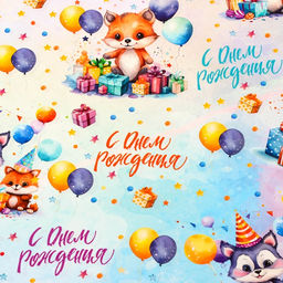 Цена за 10 шт. Бумага упаковочная «Милые зверята», глянец, 100×69 см