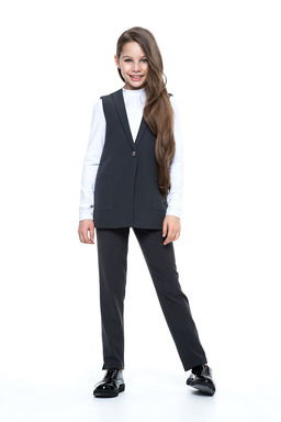 Серый школьный жилет для девочки Инфанта, модель 1107  фото 7