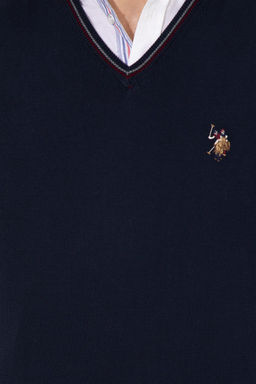 U. S. Polo Assn Мужской темно-синий базовый свитер - U.s. polo assn фото 12