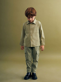 Basic Gabardin Uzun Kollu Erkek ?ocuk G?mlek