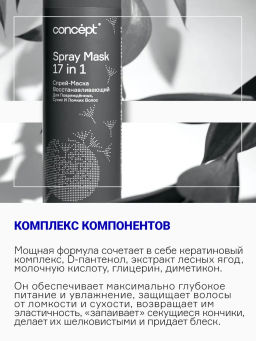 SALON TOTAL 17 в 1 Спрей-маска Восстанавливающая 100 мл Concept  фото 4