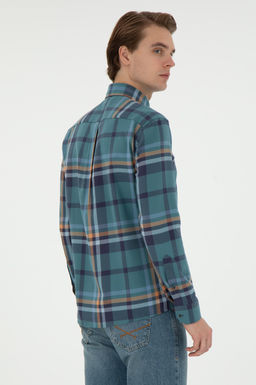 Мужская темно-зеленая рубашка с длинным рукавом Неожиданная скидка в корзине - U.s. polo assn фото 5