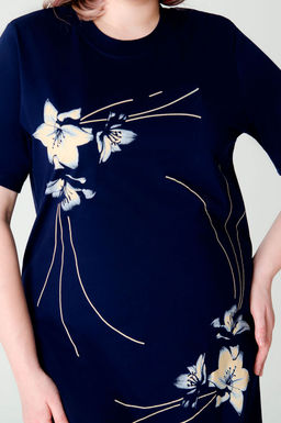 Арт. 4160 Домашняя туника женская 52-60 (5 шт) Цвет:темно-синий - Калинка фото 7