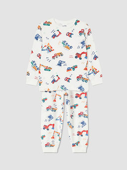 Bisiklet Yaka Bask?l? Erkek ?ocuk Pijama Tak?m