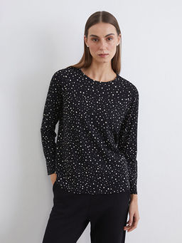 Bisiklet Yaka Desenli Bluz