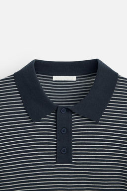 STRIPED KNIT POLO SHIRT - Zara фото 9