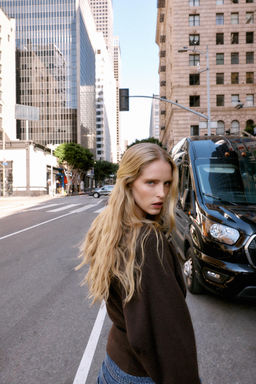 PLAIN KNIT JUMPER WITH BELT - Zara фото 13