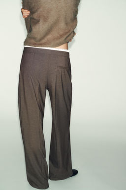 PANTAL?N ANCHO CINTURA DOBLE / Mocha - Zara фото 7