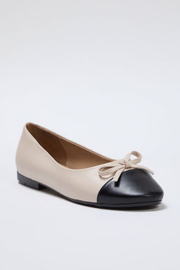 Trendyol Shoes Bej Fiyonk Detayl? Renk Bloklu Badem Burun Kad?n Babet TAKSS25BE00000 - Trendyolmilla фото 11