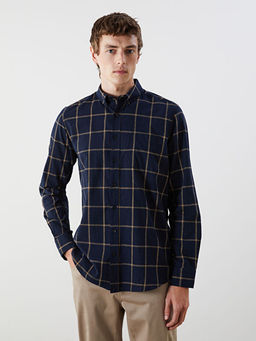 Regular Fit Uzun Kollu Ekose Poplin Erkek G?mlek