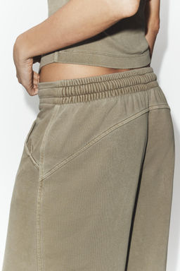 PANTAL?N FELPA EFECTO LAVADO / Beige oscuro - Zara фото 4