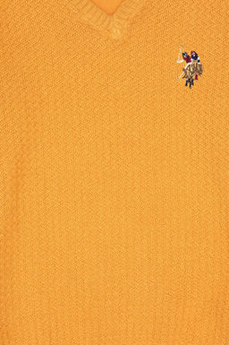 Erkek _ocuk Hardal Basic V Yaka Kazak Sepette S_rpriz _ndirim - U.s. polo assn фото 3