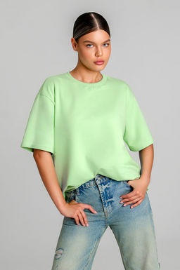 Арт. 3-302/3 Футболка женская оверсайз 44-50 (4 шт) Цвет:салатовый - Калинка фото 2