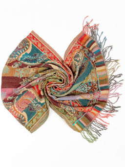 Палантин с вышивкой (шерсть вареная) в ассортименте № Тк906/77