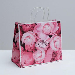 Пакет подарочный крафтовый Enjoy every moment, 32 28 15 см