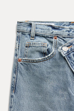 HIGH-WAIST TRF WIDE-LEG JEANS WITH CROSSOVER WAISTBAND - Zara фото 19