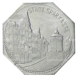 20 пфеннигов 1921 года Германия  Трамвайный нотгельд  город Нюрнберг