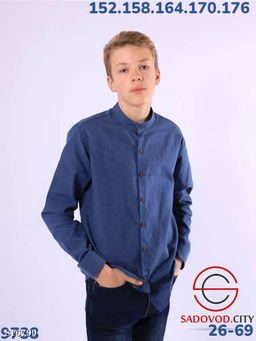 Школьная льняная рубашка для мальчика