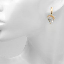 Серьги со стразами «Магия сердца», белые в золоте