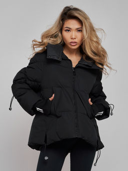 Зимняя женская куртка модная с капюшоном черного цвета 52306Ch - Holdluck фото 10