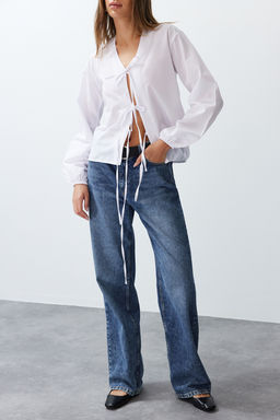 Beyaz Onden Baglamal? Dokuma Gomlek TEDSS24GO00001