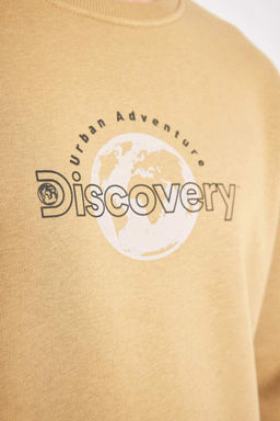 Толстовка оверсайз с круглым вырезом Discovery Channel - Defacto фото 8