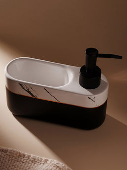 Дозатор для мыла SL Home Lines, с подставкой для губки, 400 мл, белый