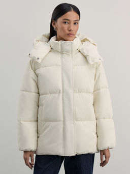 Куртка с капюшоном из фактурной ткани / Zarina  фото 3